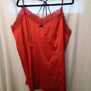 Cacique Nightgown Chemise Women 22 24 Lingerie Lace Strappy Red Black